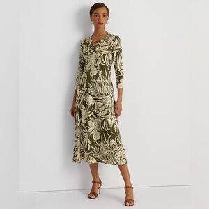 Black Label Ralph Lauren botanical palm maxi dress w resort vacay vibe